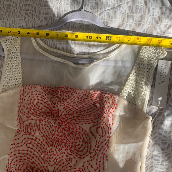 Weston Wear dress, sheer and crochet with red . Size M with tags - Picture 4 of 8